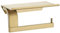 Wall Mount Solid SUS 304 Stainless Steel Bathroom Shower Toilet Paper Holder and Superior Hotel Style Toilet Roll Holder with Mobile Phone Storage Brushed Gold