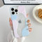 DEFBSC Compatible with iPhone 14 Pro Max Case, Transparent Color Mix Aesthetic Design Soft TPU Bumper Slim Thin Shock-Absorbing Protective Phone Cover - Blue Pink
