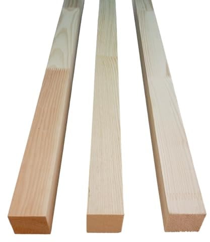 Zaunpfosten Zaun Pfosten Pfahl Holz Kantholz Vierkant Kiefer Holzpfosten 4x4cm (1, 1,2 m lang)