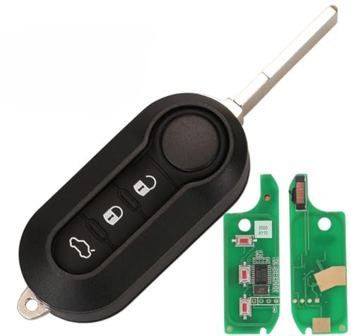 Guscio Chiave auto a distanza Controllo remoto telecomando radiocomando portachiavi per Fiat MPV Bravo/Ducato 500 Doblo Qubo Grande Punto Citroen Jumper Peugeot Boxer 433.92 ID46