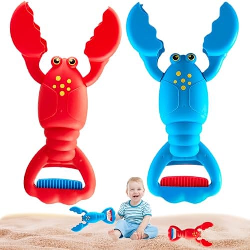 Sand Digger, 2pcs 13.4inch Plastic Sand Digger Grabber Toy, Beach Claw Catcher, Kids Sandbox Toy for Toddler Summer Pool