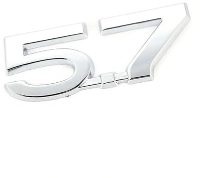 Aqxyju Autoaufkleber, Emblem, Abzeichen, Kofferraumaufkleber, 5,7-Liter-Hemi-Logo, Kühlergrill, kompatibel mit 1500, 2500, 3500 Challenger Charger Personalisierte Auto Aufkleber(5.7 Silver Sticker)