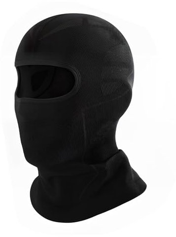 Amexo Skimaske, Warm Winddicht Sturmhaube Motorrad, Atmungsaktiv und elastisch sturmmaske für beim Skifahren Radfahren Motorrad Outdoor Sport, Einheitsgröße Herren/Damen, Schwarz