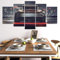 FatAco 5 Paneele Leinwand mit Rahmen Porsch GT3 Bild Kunstdruck Leinwand Gemälde Wandmalerei Home Office Wohnzimmer Schlafzimmer Dekoration Ready to Hang