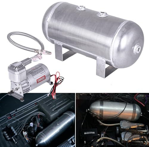 CNRAQR 150 PSI Air Compressor with 1.6 Gallon 200 PSI Air Tank Aluminum Air Compressor Onboard System 12V 1/4NPT for Train Truck Trailer Train Auto Air Lift Suspension Heavy Duty Air Horn Compressor