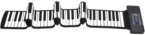 88 Tasten Roll Piano, Elektronisches Hand Roll Piano mit 128 Rhythmen und Tönen, über USB Wiederaufladbare Digitalpiano Tastatur mit MIDI Funktion, LED Digitalanzeige, für Kinder
