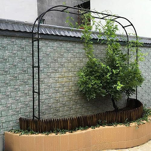 Extra breiter 350 cm Gartenpavillon-Bogen großer Rosenbogen für Kletterpflanzen, schwarz, grün, weiß, 3 m Höhe (Weiß 2,4 m)