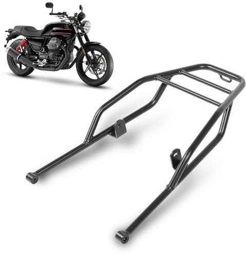 Garsent Porte-bagages Arrière pour Moto Guzzi V7 Stone Special Custom 2021-2024, Noir Anodisé Dur, Fer, Style Sporty Moderne