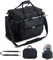 Goture Große Angeltasche, weiche Seite, wasserabweisend, Umhängetasche, Verstellbarer Angelrutengurt, Angelrucksack Mit gepolsterten Schultergurten und rutschfestem Boden Schwarz