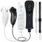 GOUYESHO 2 Pack Remote Control for Wii/Wii U with Nunchuck, Wii Controller with Silicone Case and Wrist Strap, (Black and White)