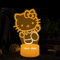Hihting Nachtlicht Kitty, 3D Illusion Nachtlicht, Anime 3D Illusion Led Lampe, 16 Frei Schaltbare Lichtfarben, Berührungsschalter, 3D-Lampe mit Visuellen Effekten