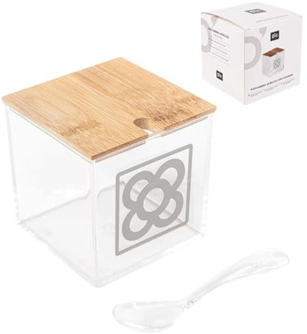 ROCKING GIFTS Azucarero con Cuchara Cerámica Blanco Panot 9cm Cocina Hogar Mesa Dulcero