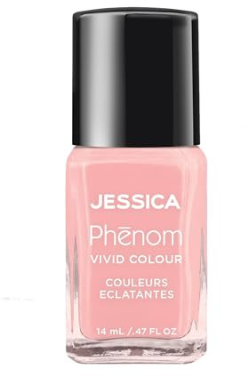 JESSICA Phēnom Vivid Colour Nail Polish | Long Lasting Gel Effect Nail Polish, 10-Day Chip-Free Gel-Like Shine | Pigmented Shades, No Lamp Needed | Blushing Pink Crème | Pink of Me | 14ml
