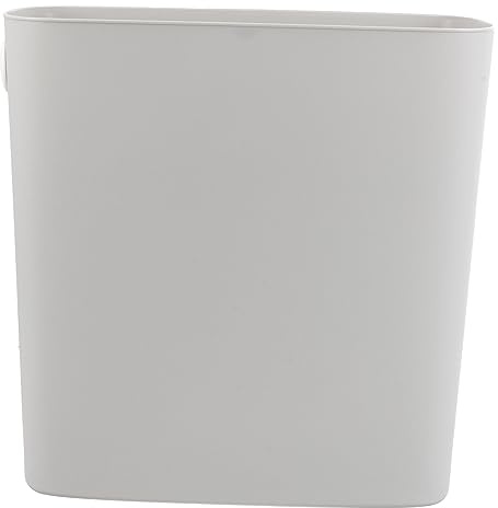AKOOSY Plastic Waste Basket for Narrow Spaces Kitchen and Bathroom Trash Can Lightweight Narrow Bin for Towels and Garbage Warm Grey