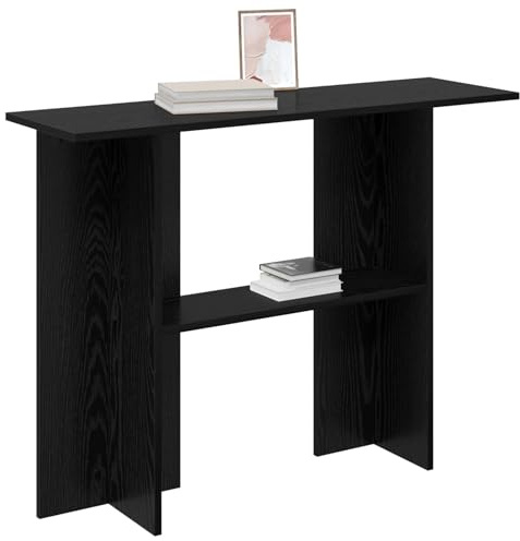 vidaXL Konsolentisch Schwarze Eiche 100 x 30 x 75 cm Holzwerkstoff, Moderner Konsolentisch, platzsparend für Flur, schmaler Akzent, Eingangsbereich Deko, aus hochwertigen Holzwerkstoffen