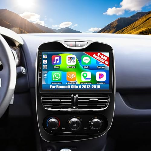 SIXTOP 2+64G Android 15 Autoradio für Renault Clio 4 2012-2018 Carplay Android Auto Autoradio Mit Bildschirm 10.1 Zoll mit Bluetooth FM RDS GPS WiFi EQ SWC Rückfahrkamera