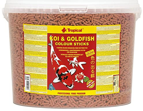 KOI&GOLDFISH COLOUR STICKS 11L / 900g - è un mangime galleggiante completo che esalta i colori per tutte le Koi colorate