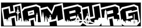 Samunshi® Aufkleber Hamburg Graffiti Schriftzug Skyline in 8 Größen und 25 Farben (15x2,5cm weiß)