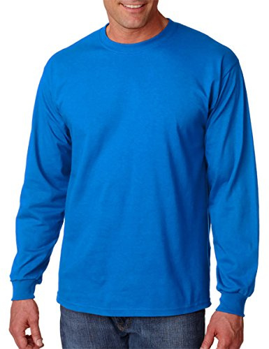 Gildan Men's Double Needle Bottom Hem Rib Knit T-Shirt, Royal, Large