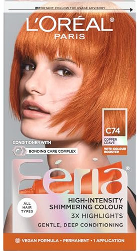 L'Oréal Paris Feria Multi-Faceted Shimmering Permanent Hair Color, 42 Chrome Plum (Dark Iridescent Brown), 1 kit Hair Dye