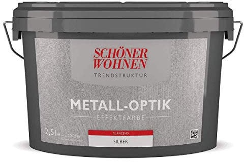 SCHÖNER WOHNEN FARBE Effektfarbe Metall-optik glänzend 2,5L silber