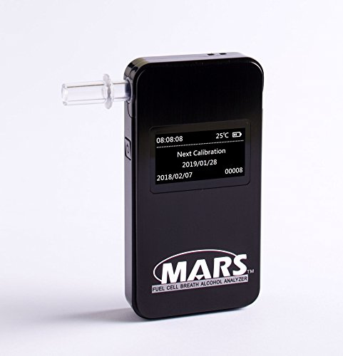ALCOLINO ETILOMETRO Professionale Mars Bluetooth con SENSORE ELETTROCHIMICO SOSTITUIBILE E App DEDICATA per Smartphone