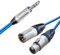 XLR Insert Cable, TIP Send. Neutrik TRS Jack Lead. Male Send, Female Return. 1m (10m, Blue)