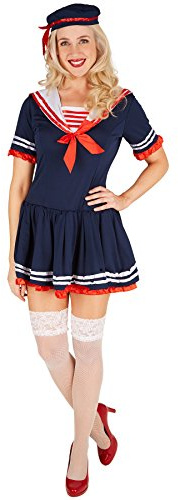 dressforfun tectake Frauenkostüm Marine-Lady | Sexy Marinelook inkl. Hut (XXL | Nr. 301428)