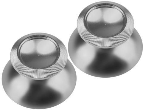 2 Stück Metall-Aluminium-Thumbsticks Daumengriff Stick Kappe für PS4 Xbox One Game System Controller (Silber)