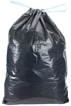 100 ex Sacs Poubelle 50 Litres Qualité Pro Noir Fermeture à Lien Coulissant Poignées Coulissantes, Ultra Résistant, Anti-Fuites Adapté pour poubelle ronde ou carrée, Recyclable Normes CEE 68 x 75 cm