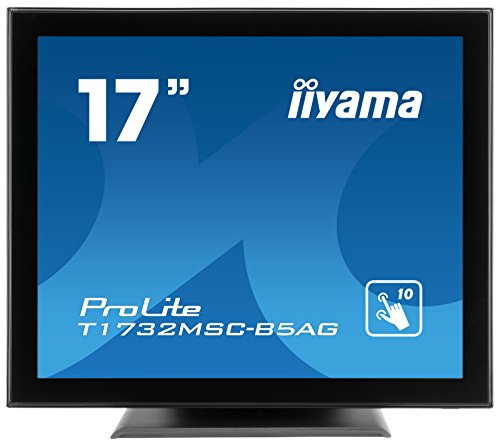 iiyama Prolite T1732MSC-B5AG 43 cm (17) LED-Monitor SXGA 10 Punkt Multitouch kapazitiv (VGA, HDMI, DisplayPort) IP54 Front, Anti Glare Beschichtung, schwarz