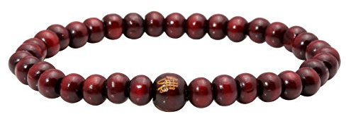 MILAKOO 6mm Wood Beaded Bracelet for Men Women Buddha Bracelet Elastic