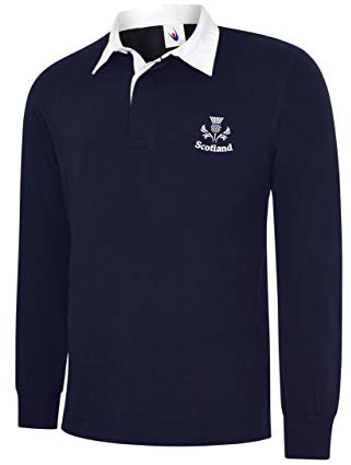 Uneeek Clothing Scotland Long Sleeve Rugby Shirts 6 Nations Rugby, marineblau, XXL