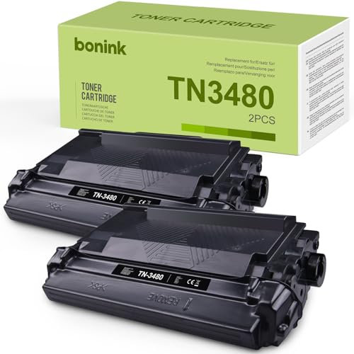 BONINK TN3480 Toner für Brother TN-3480 Kompatibel für Brother HL-L5100DN HL-L5200DW DCP-L5500DN MFC-L5700DN Ersatz für Brother TN-3480 TN3480 (2 Schwarz)