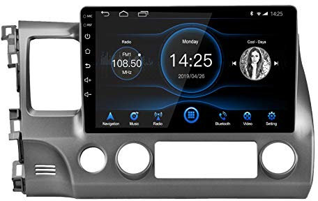 Ezonetronics Android 10.1 Radio para Auto Estéreo 10.1 Pulgadas para Honda Civic 2007-2011 Pantalla táctil capacitiva Navegación GPS de Alta definición Bluetooth Reproductor USB 2G RAM + 32G ROM
