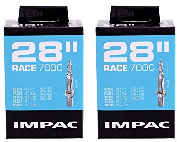 Impac 2pk Cycle Schläuche 28  Rennen - Lang Presta Ventil - 700x20-28c/28x ¾ - ⅞ / 28x0.90-1.10/27x1.00/622 20-28/630 22-25