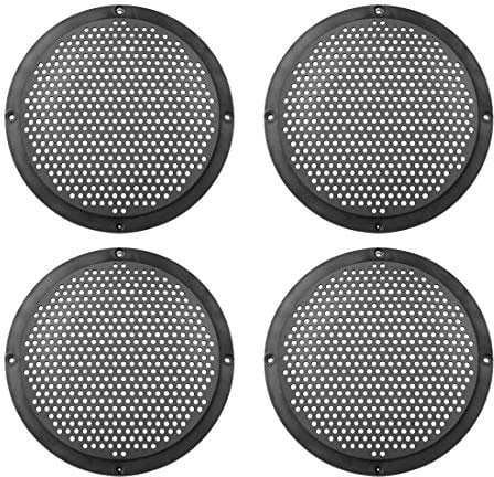X AUTOHAUX 4pcs 6 Car Plastic Audio Speaker Cover Mesh Grill Guard Black