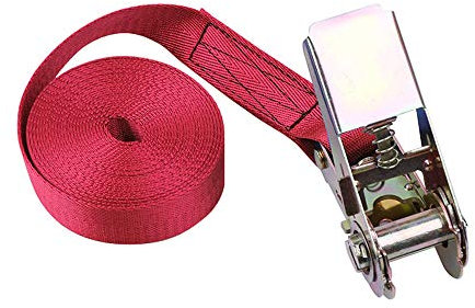 Sangle d'arrimage à cliquet - De 1 à 10 m - Avec boucle en métal - 6 couleurs - Sangle à cliquet très résistante - 809 kg - Rouge/jaune/bleu/vert militaire/noir/gris