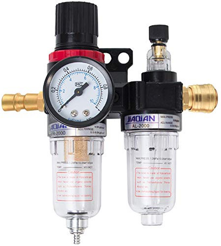 Druckminderer Druckluft,Wartungseinheit 1/4 Druckluft,Wasserabscheider Druckluft mit Manometer,Wasserabscheider Für Kompressor,Druckregler Pneumatische,Kompressor druckregler