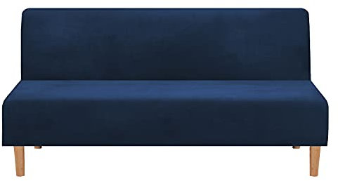 Mingfuxin Armlose Schlafsofabezüge, Stretch-Samt Futon Couchbezug Dicke weiche gemütliche Sofa Schonbezug Möbelschutz für 2-3-Sitzer armloses Klappsofa
