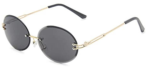 WQZYY&ASDCD Sonnenbrille Herren Damen Kleine Ovale Frauen Brillen Damen Farbverlauf Ozean Farbe Weiblich Outdoor Street-Black