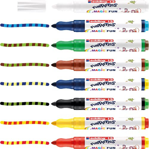 edding 13 Funtastics Magic Marker - bunt - 8 Stifte - Rundspitze 2-4 mm - Buntstife für Kinder mit magischem Farbwechsel, Geschenkidee für Kinder
