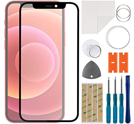 swark Kit de réparation d'écran en verre frontal compatible avec iPhone 12 Mini avec kit d'outils