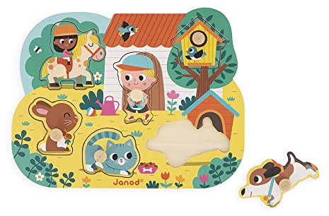 Janod Puzzle Encastrement 6 pièces : campagne