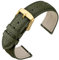 ANNEFIT Uhrenarmband 18mm Leder mit Edelstahl Gold Schnalle, Schnellverschluss Armband mit Weich Gepolstert für Herren Damen (Grün)