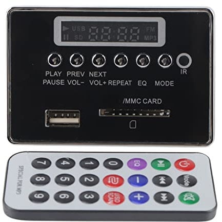 Bluetooth Decoder Board Battery Powered Bluetooth MP3 Decoder Board Audio Module USB SD TF FM Radio (Black)