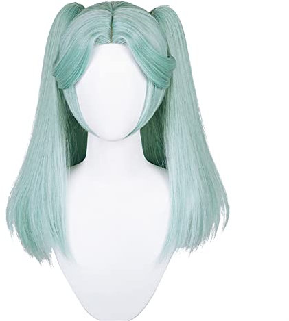 Anime Cyberpunk Edgerunners Rebecca Cosplay Perücke Lang Grüner Pferdeschwänzen Halloween Party Perücken for Frauen Mädchen