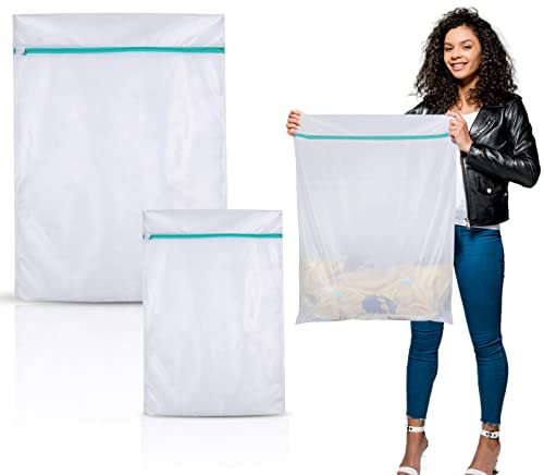 Scettar 2 Stück 110x90cm wäschenetz groß，wäschenetze für waschmaschine，Feinmaschiger Wäschesack groß mit reißverschluss，wäschesack xxlfür Vorhänge, Steppdecken, Daunenjacken, Laken, Mäntel