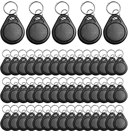 50 Stück ID 125 kHz RFID beschreibbar wiederbeschreibbar T5577 Schlüsselanhänger für RFID-Schreiber (schwarz)