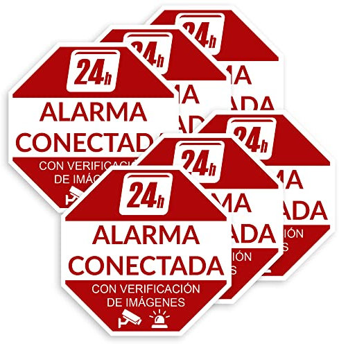 Becral® - Pegatina Alarma conectada 24h | Adhesivo Alarma | Vinilo disuasorio antirrobo | Resistente UV/agua | Interior - exterior (6)